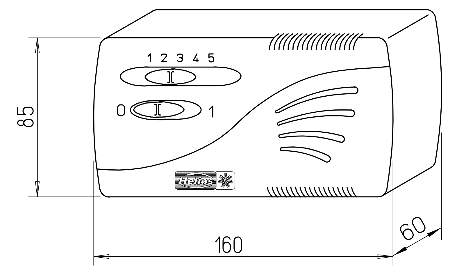 Helios TSW 0,3, Trafo-Drehzahlsteller 1-PH, 230 V, 0,35 A HE/TSW/0,3