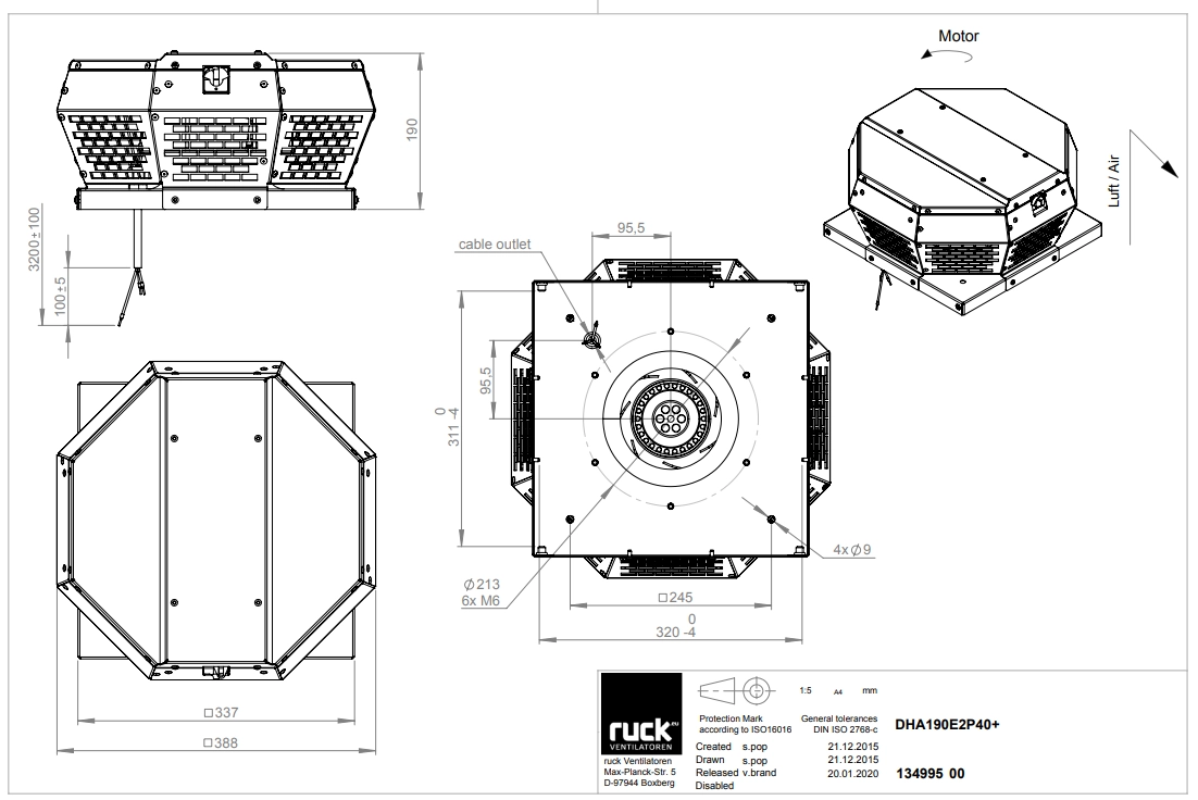 Ruck Dach-Radialventilator DHA 190 E2P 40