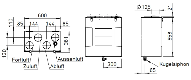 Helios Lüftungsgerät KWL 200 W R
