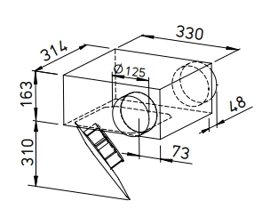 Helios Radial inline fan SVR EC 125 SlimVent EC
