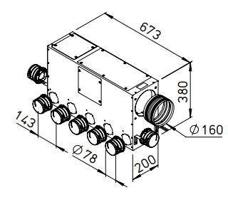 Helios FlexPipe Multi Distribution box FRS-MVK 5+2-75/160H