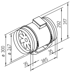 Helios Multivent Inline fan MV 250