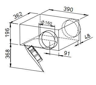 Helios Radial inline fan SVR 160 K SlimVent