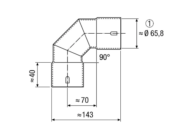 Maico 90° Blechbogen MF-B63