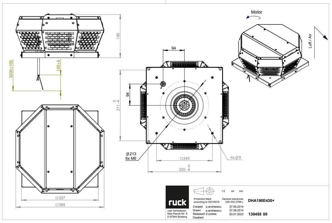 Ruck Roof-mounted centrifugal fan DHA 190 E4 30