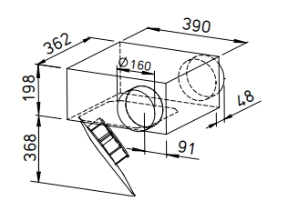 Helios Radial inline fan SVR EC 160 B SlimVent EC