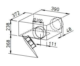 Helios Radial inline fan SVR EC 200 B SlimVent EC