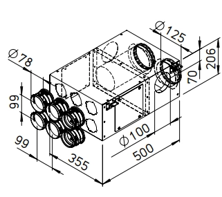 Helios FlexPipe Kombi Distribution box FRS-KVK 6-75/125 R