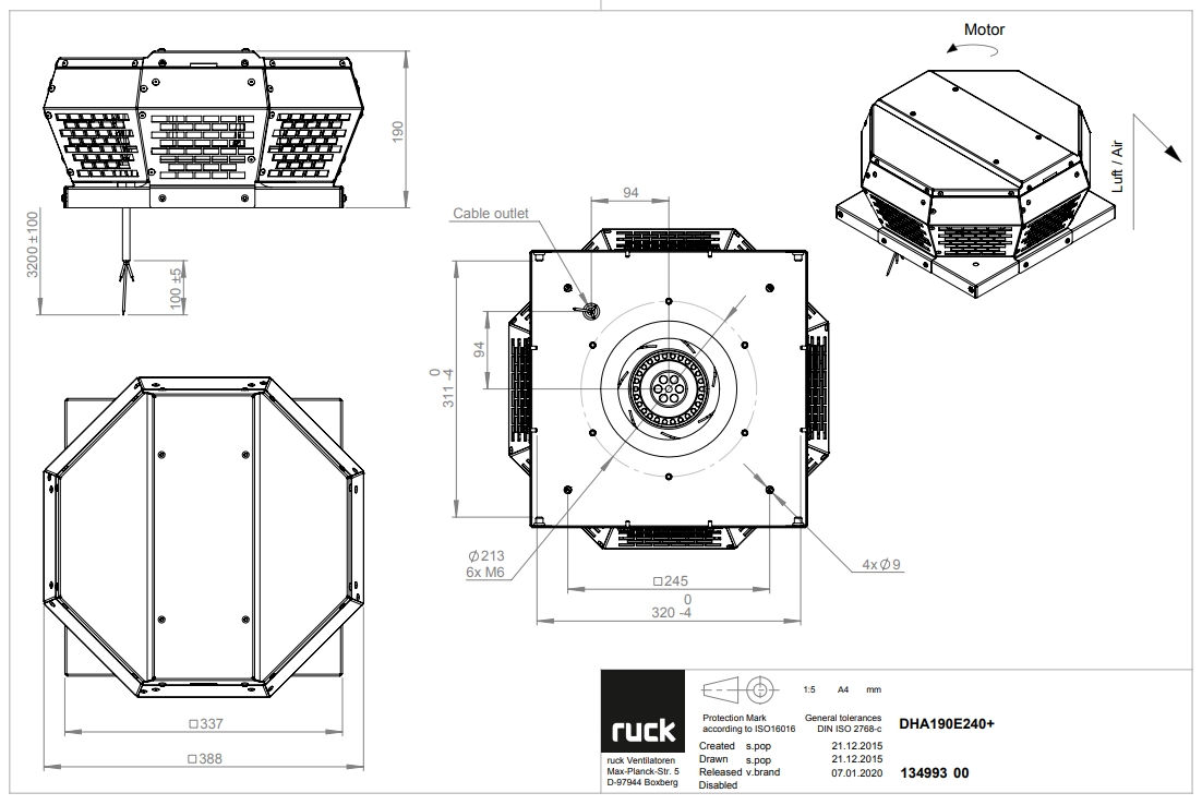 Ruck Roof-mounted centrifugal fan DHA 190 E2 40