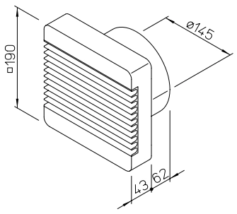 Helios HVR 150/4 E, HELIOVENT UP-Ventilator mit elektrischer Verschlußklappe HE/HVR/150/4/E