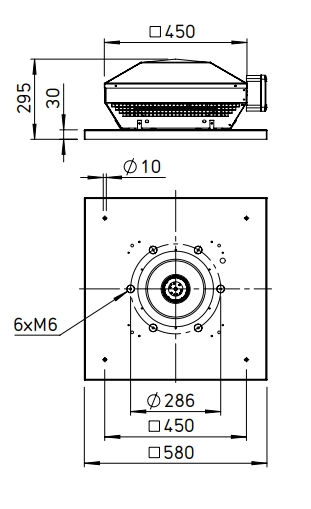 Helios Horizontal-Dachventilator RDW EC 250