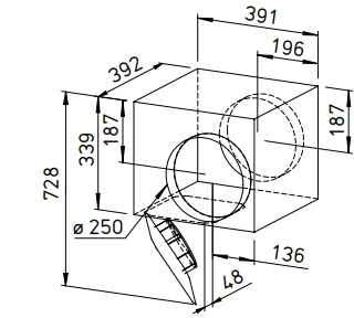 Helios Radial inline fan SVS EC 250 SlimVent EC