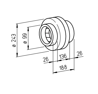 Helios Radial inline fan RR 100 A