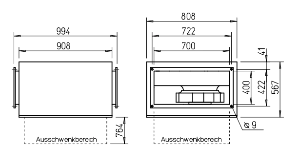 Helios Kanalventilator SILENT, SKRW 400/4/70/40