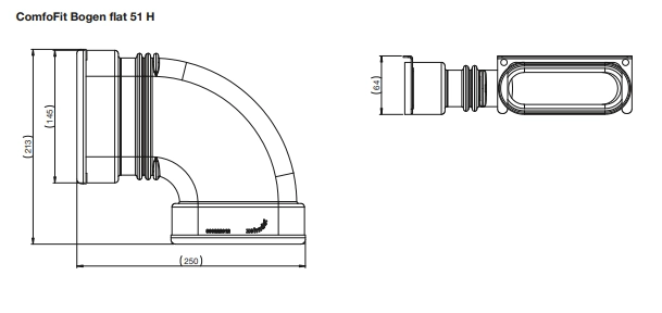 Zehnder Bend flat 51 H, 90 Degree, horizontal