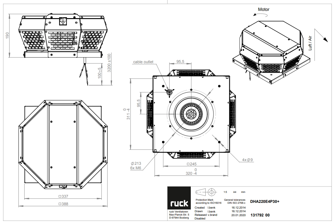 Ruck Dach-Radialventilator DHA 220 E4P 30