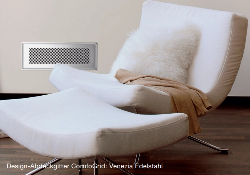 Zehnder Design-Gitter CLF, Venezia, Edelstahl, 350 x 130 mm