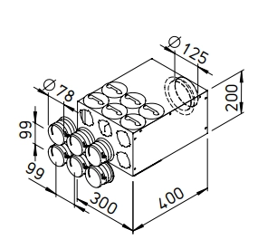 Helios FlexPipe Distribution box FRS-VK 6-75/125