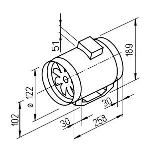 Helios Multivent Inline fan MV EC 125