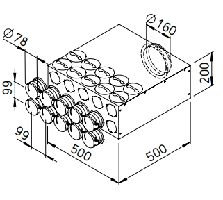 Helios FlexPipe Distribution box FRS-VK 10-75/160