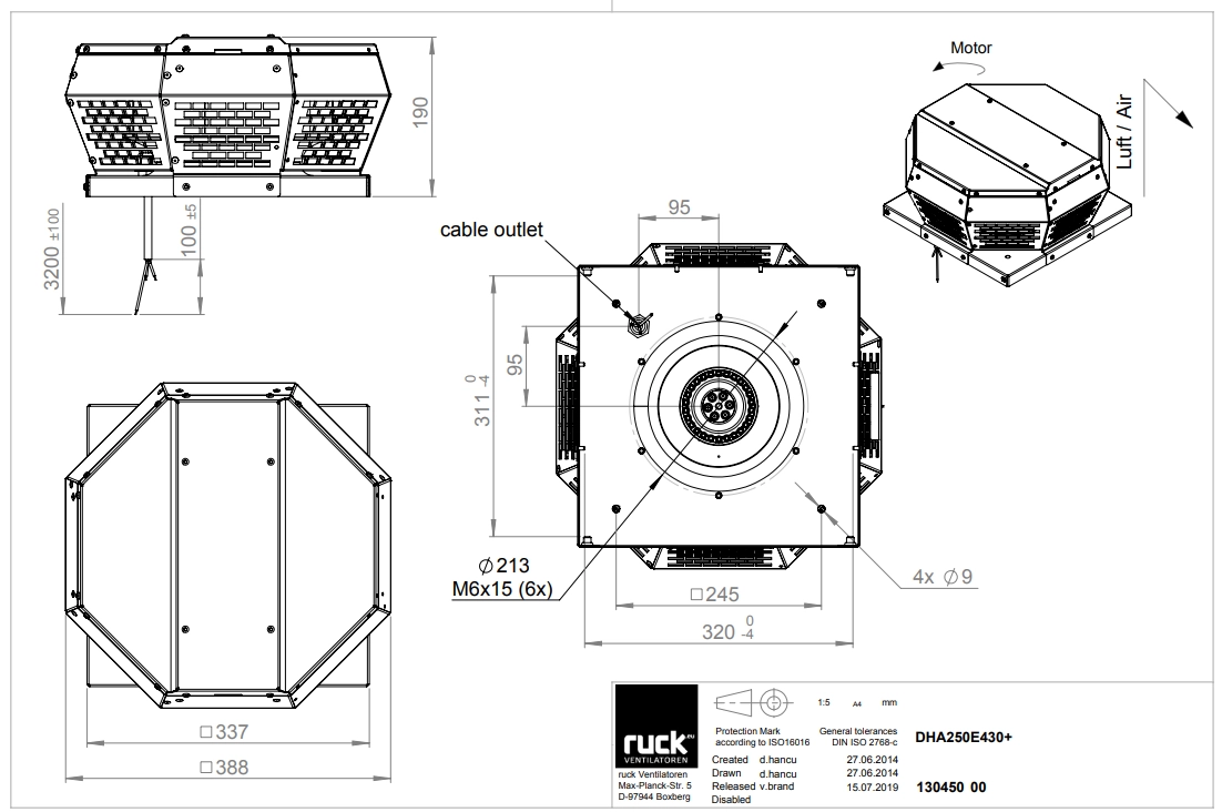 Ruck Roof-mounted centrifugal fan DHA 250 E4 30