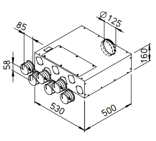 Helios FlexPipe Flat Distribution box FRS-FVK 6-75/125