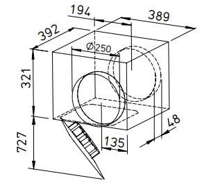 Helios Radial inline fan SVR EC 250 SlimVent EC