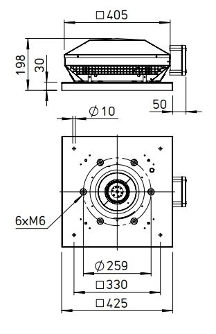 Helios Radial-Dachventilator RDW 225/4