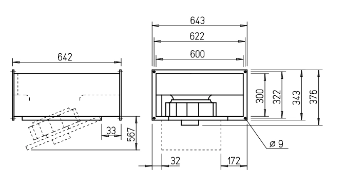 Helios Kanalventilator KRW EC 355/60/30
