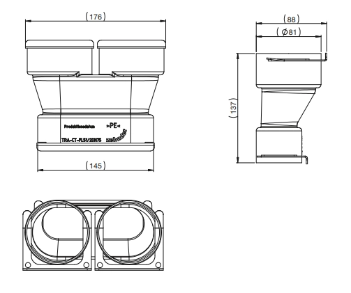 Zehnder Transition ComfoFit 2x DN75 on flat 51