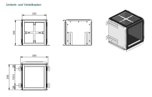 Zehnder Verteilkasten CW-D 220 inklusive Klemmleisten und Befestigungsmaterial