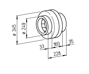 Helios Radial-Rohrventilator RR 250 A, 230V einstufig (Metallgehäuse) HE/RR/250/A