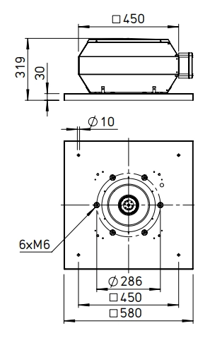 Helios Roof fan VDW EC 250, vertical