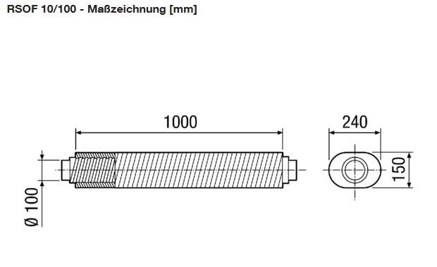 Maico Flacher Ovalrohrschalldämpfer RSOF 10/100