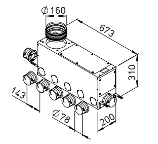 Helios FlexPipe Multi-Verteilerkasten FRS-MVK 5+2-75/160