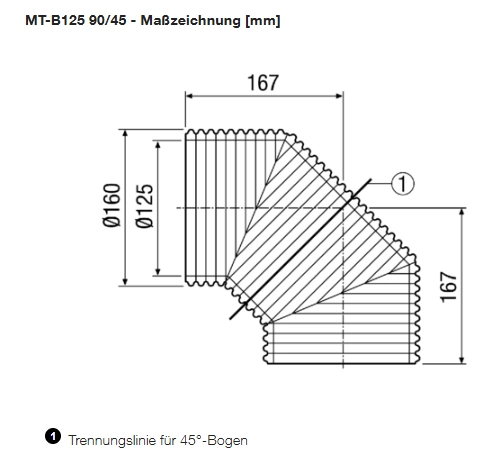 Maico Ventilation pipe bend, thermally insulated MT-B125 90/45