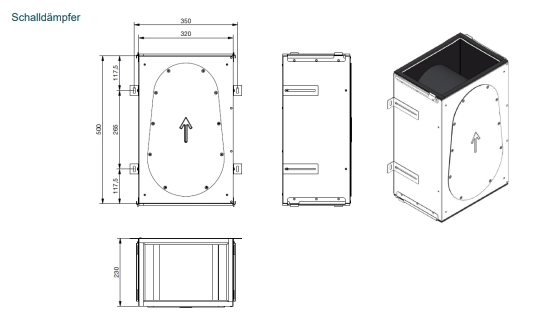 Zehnder Schalldämpfer CW-S 320 inklusive Klemmleisten und Befestigungsmaterial
