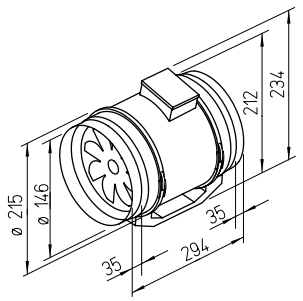 Helios Multivent Inline fan MV 150