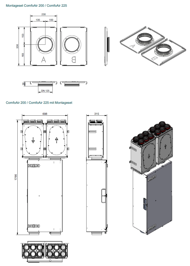 Zehnder Installation set CW-K 320 - CA 200