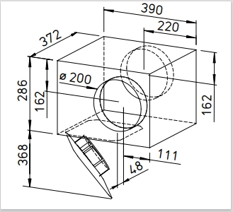 Helios Radial-Rohrventilator SVS 200 K SlimVent