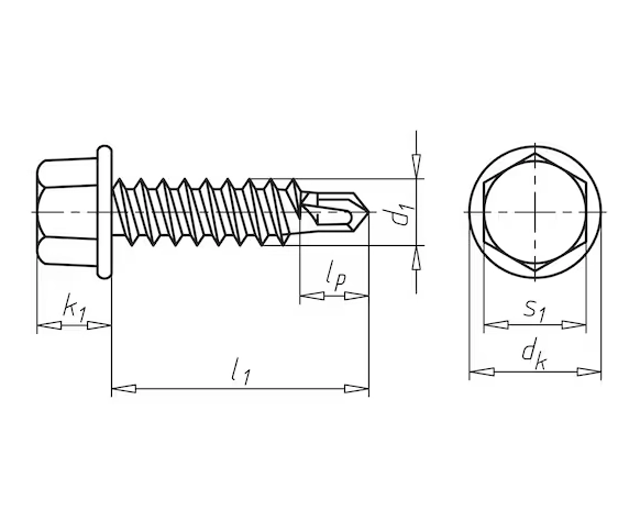 Würth Bohrschraube Sechskantkopf m. Flansch 4,8 x 16