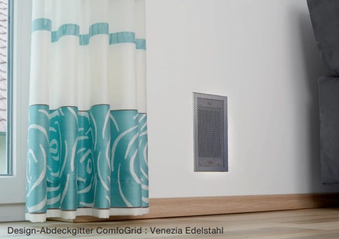 Zehnder Design grille CLF, Venezia, Stainless steel, 350 x 130 mm