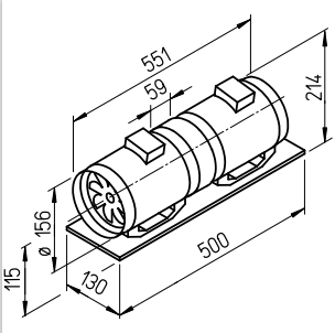 Helios Multivent Fan MVZ 160, two-stage