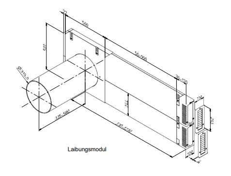Zehnder Window-reveal module for ComfoSpot 50, Folge 580 mm