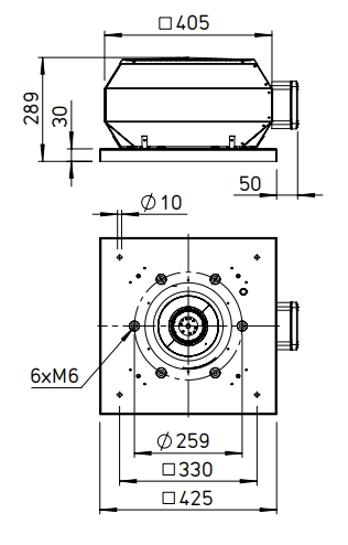 Helios Dachventilator VDW EC 225 B, vertikal