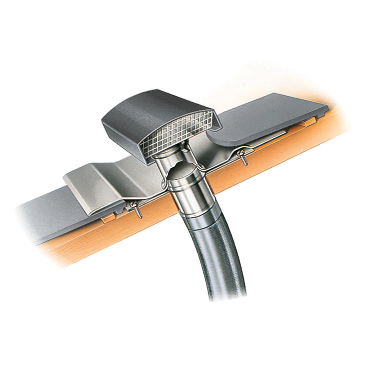 Helios DDF 250 G, Dachdurchführung für Rohrdurchmesser 250 mm Dachhaube schiefergrau lackiert HE/DDF/250/G