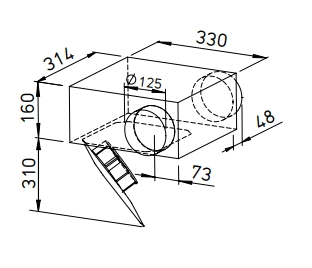 Helios Radial inline fan SVR 125 B SlimVent