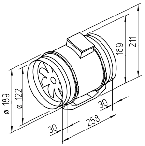 Helios Multivent Inline fan MV 125