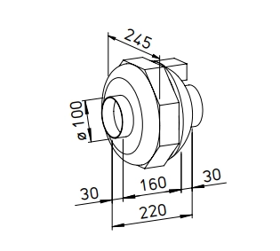Helios Radial inline fan RRK 100