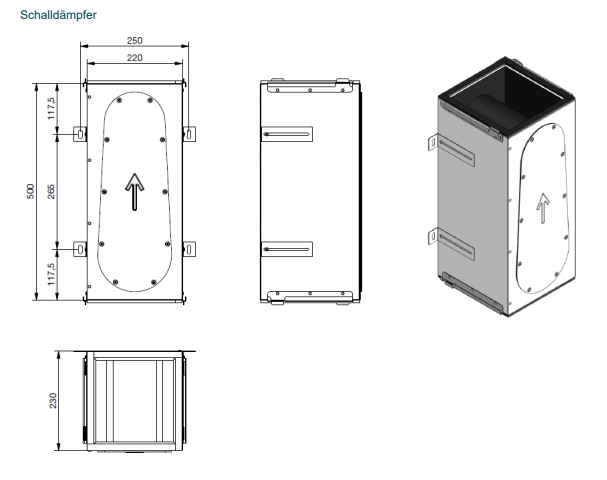 Zehnder Schalldämpfer CW-S 220 inklusive Klemmleisten und Befestigungsmaterial